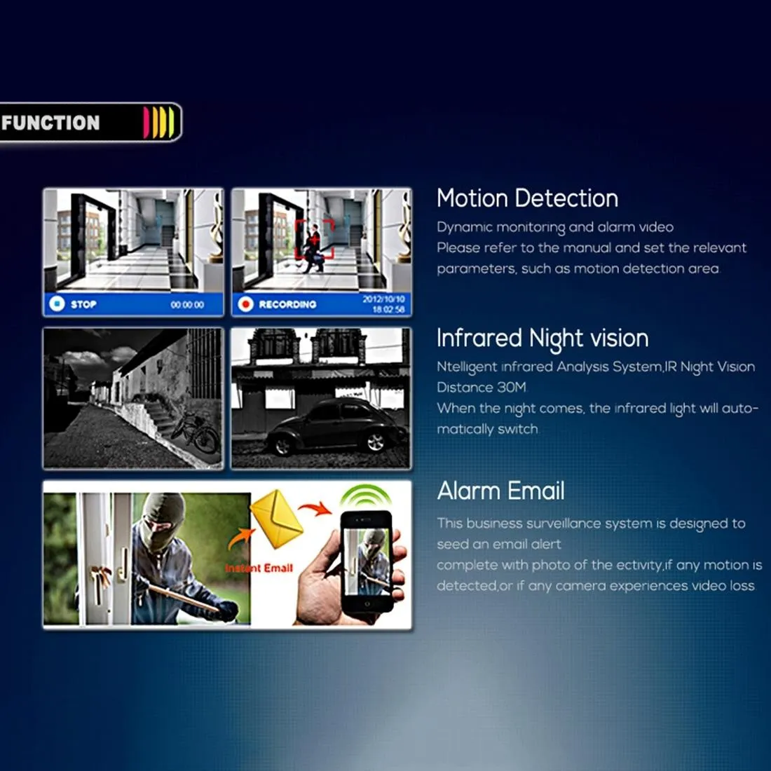 1500TVL CCTV DVR Surveillance System | 6 LED Array Bullet Camera | 3.6mm Lens | IP66 Weatherproof | Night Vision | White