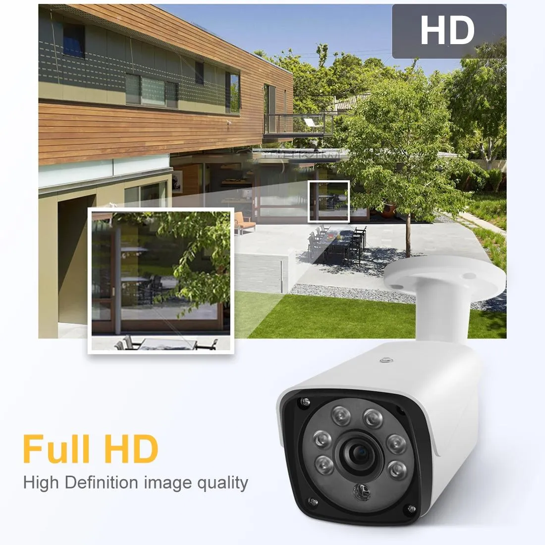 1500TVL CCTV DVR Surveillance System | 6 LED Array Bullet Camera | 3.6mm Lens | IP66 Weatherproof | Night Vision | White