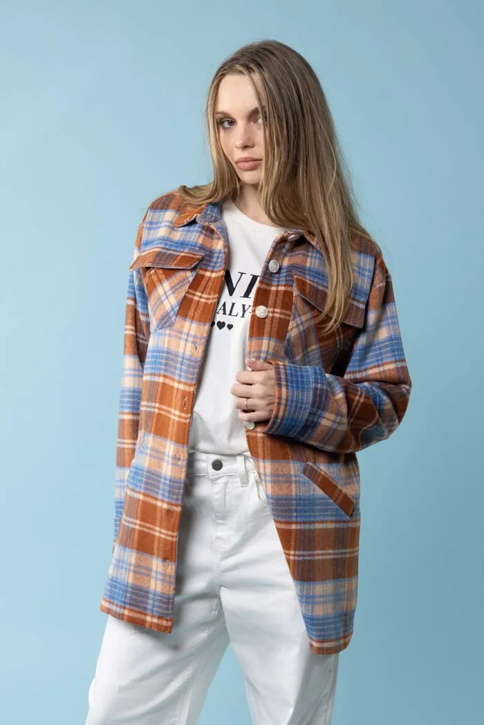 Alexis Shirt Tartan Rust Blue