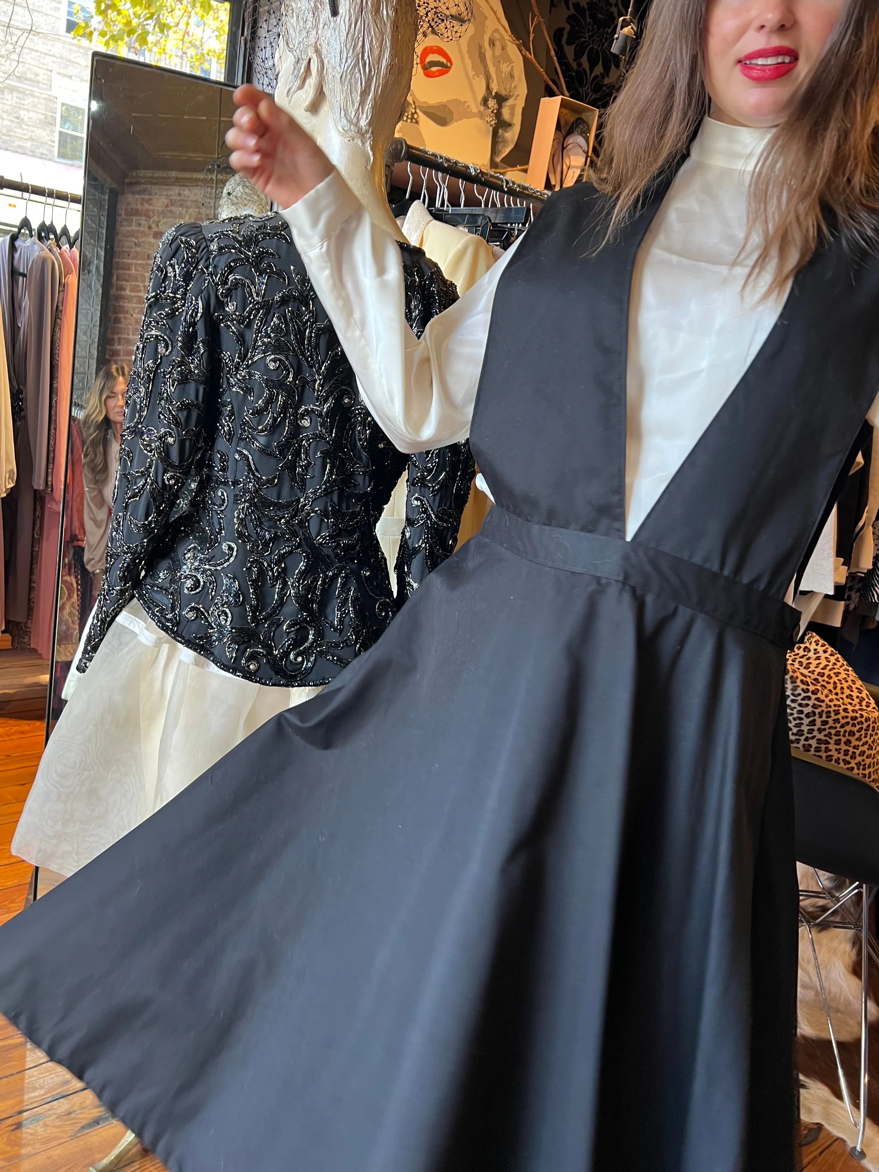 Black suspender jumper