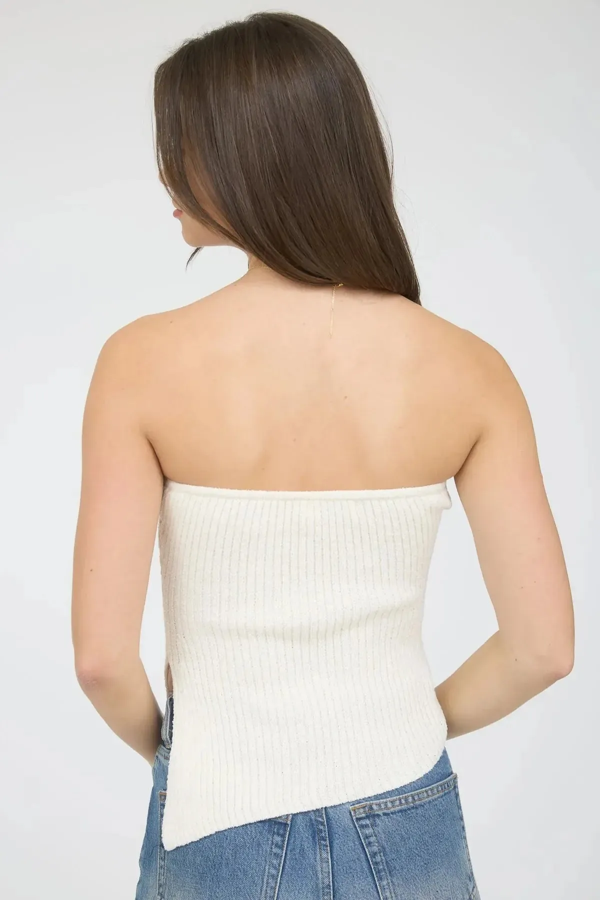 Blu Pepper On Vacation Top – Chic Strapless Knit Top