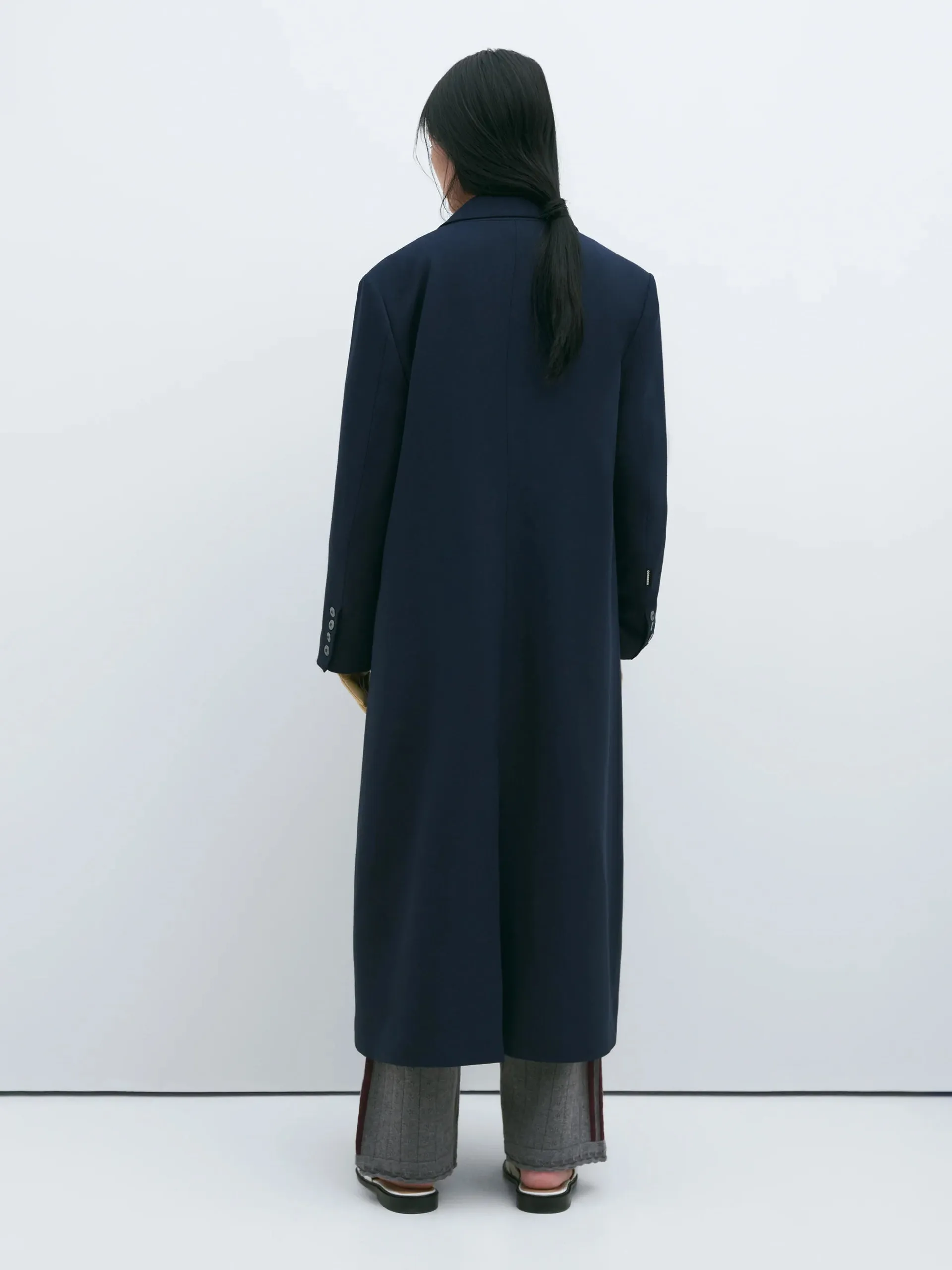 CORDERA Long Wool Coat Night