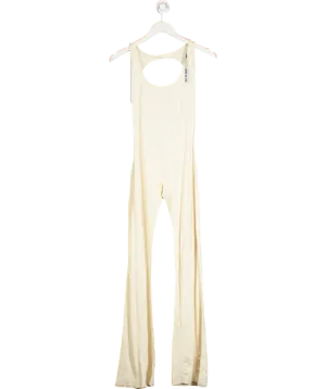 Davis Active Cream Backless Flare Jumpsuit UK M/L