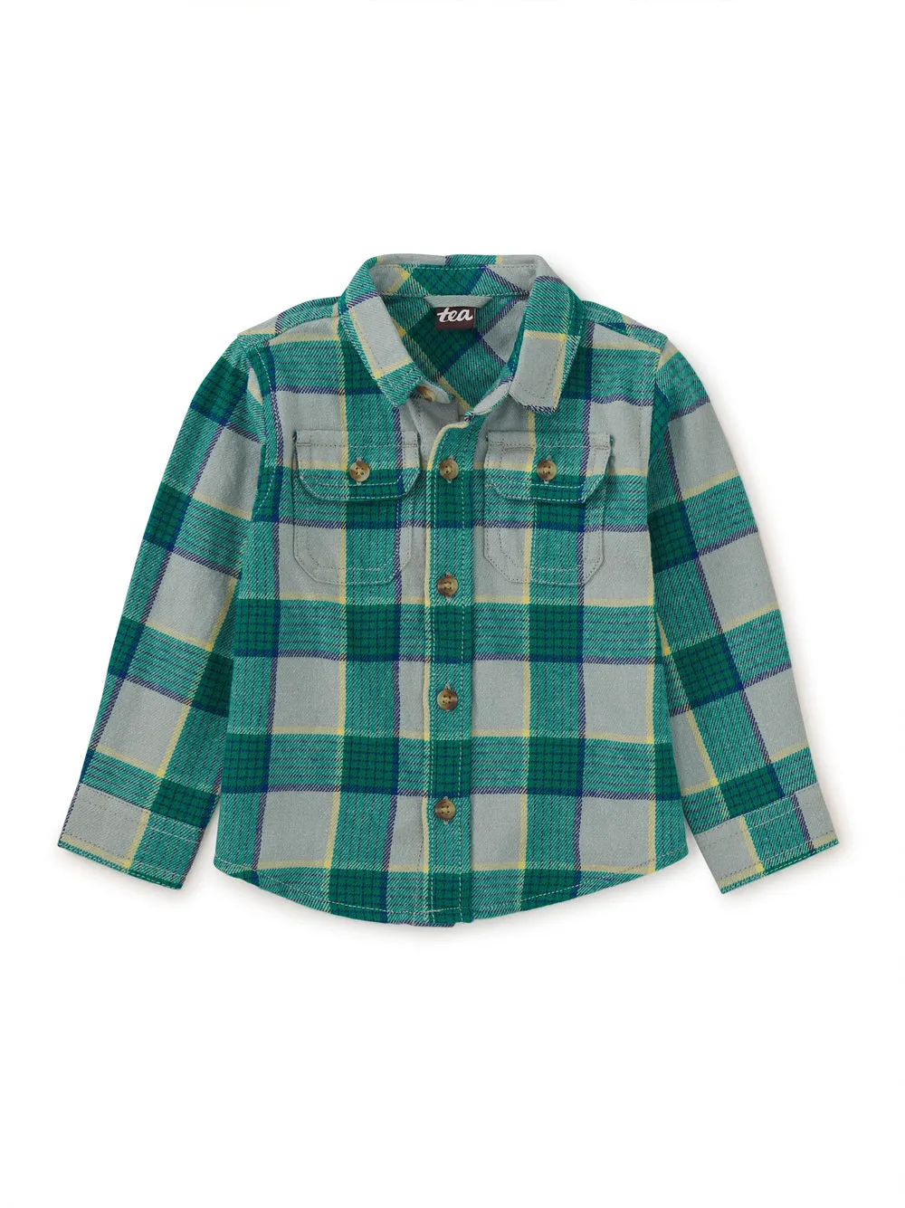 Flannel Button Up Shirt - Anatolian Plaid by Tea Collection - FINAL SALE