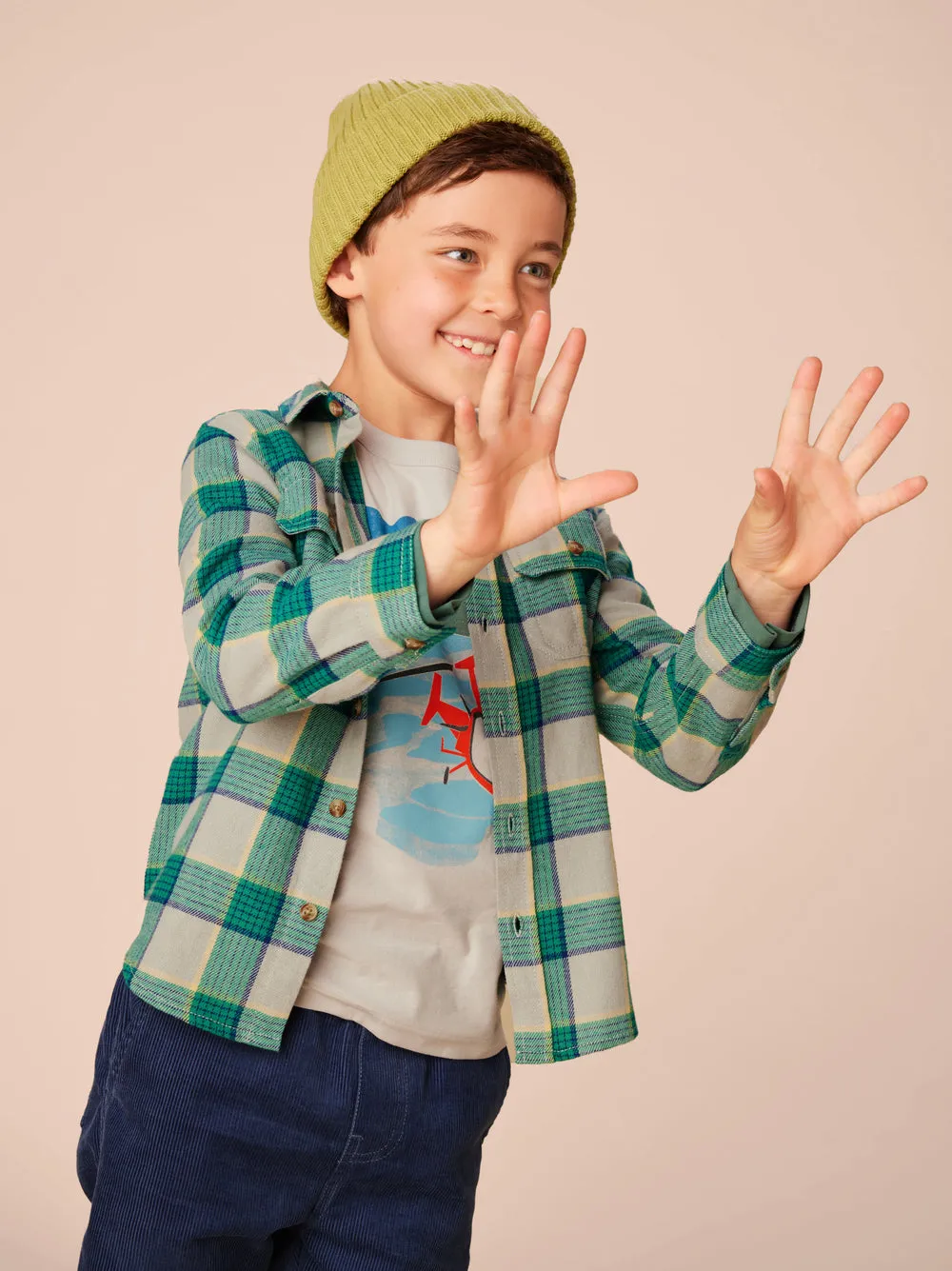 Flannel Button Up Shirt - Anatolian Plaid by Tea Collection - FINAL SALE