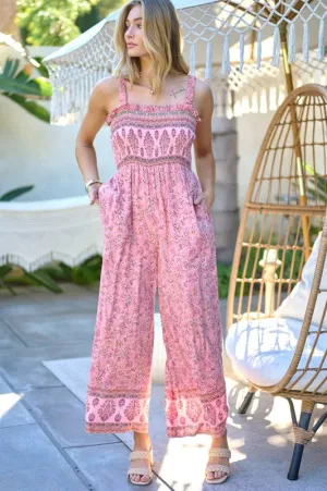 Floral Smocked Detail With Ruffle Jumpsuit *Online Only*