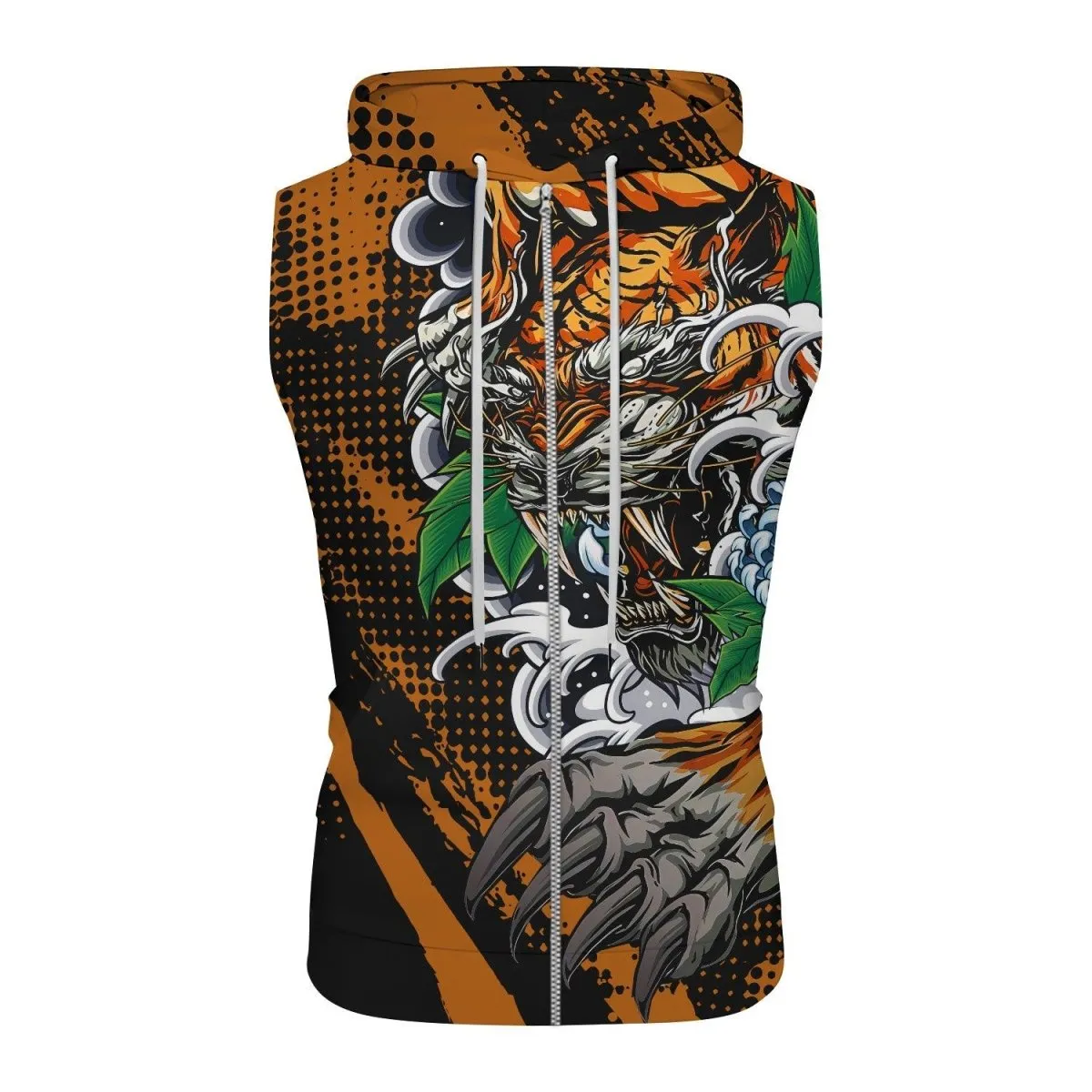Flower Tiger Sleeveless Pullover & Zip Hoodie