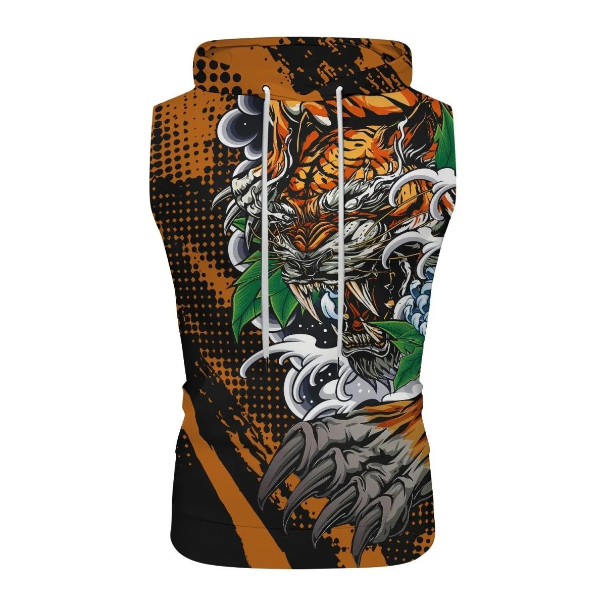 Flower Tiger Sleeveless Pullover & Zip Hoodie