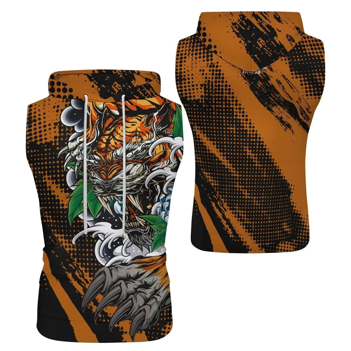 Flower Tiger Sleeveless Pullover & Zip Hoodie