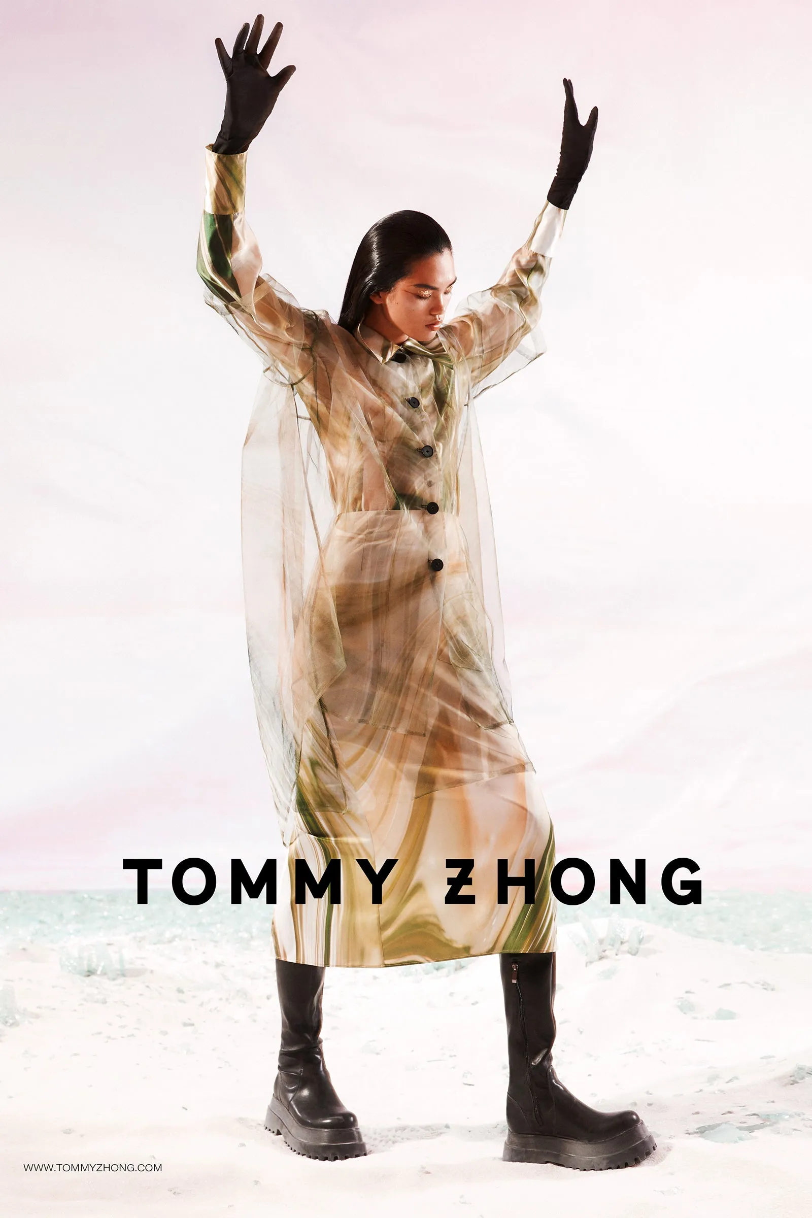 Green marble print tulle jacket