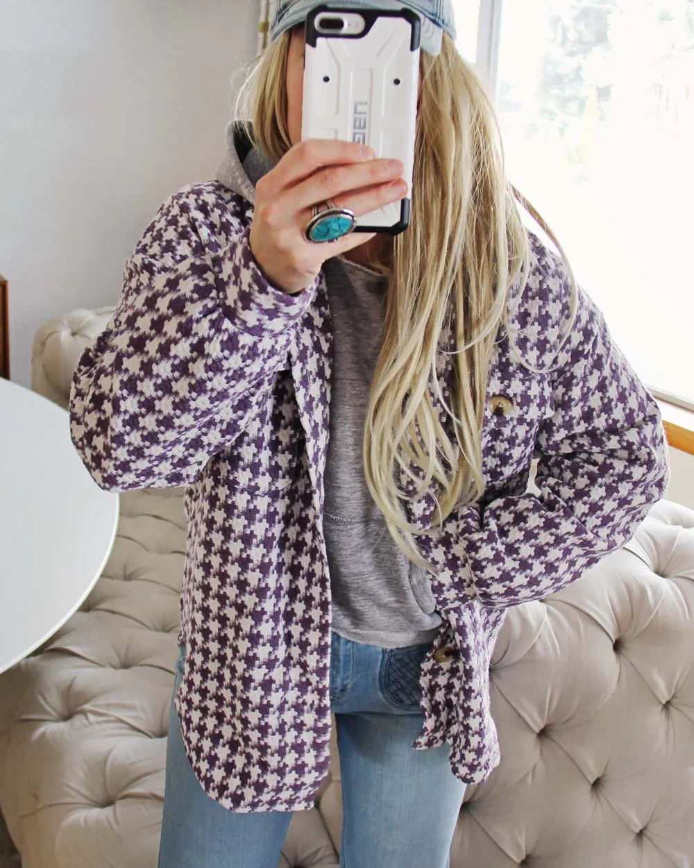 Houndstooth Sweet Shacket