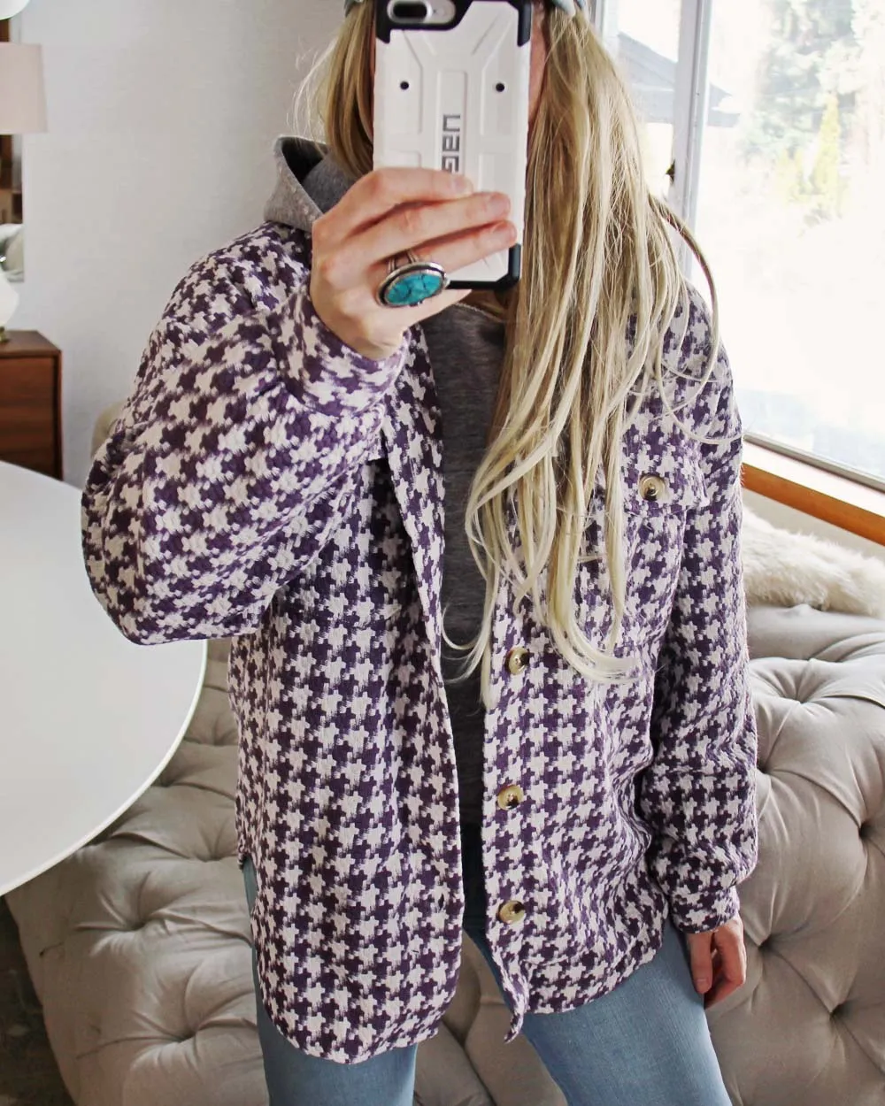 Houndstooth Sweet Shacket