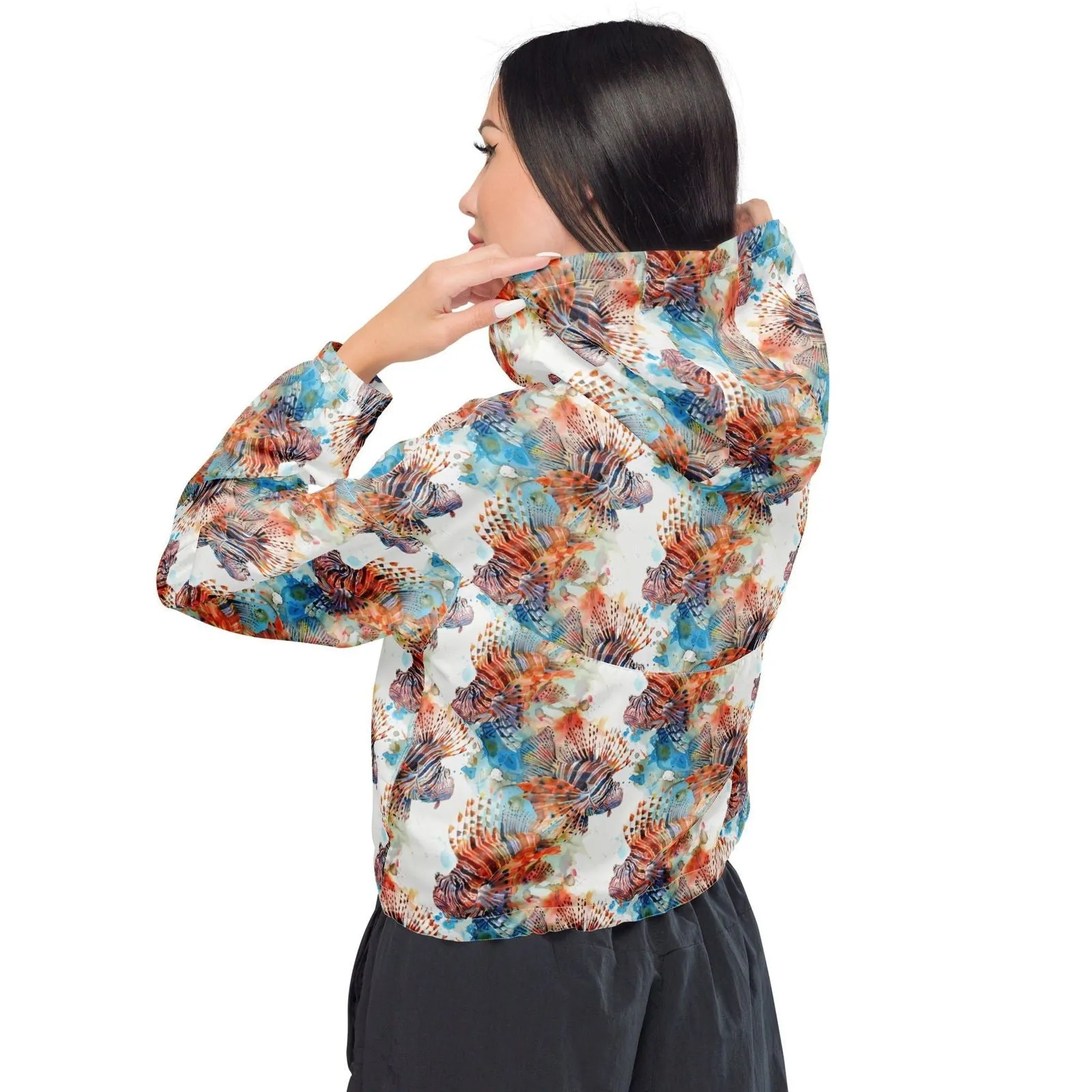 Invasive Lionfish Women’s cropped Windbreaker