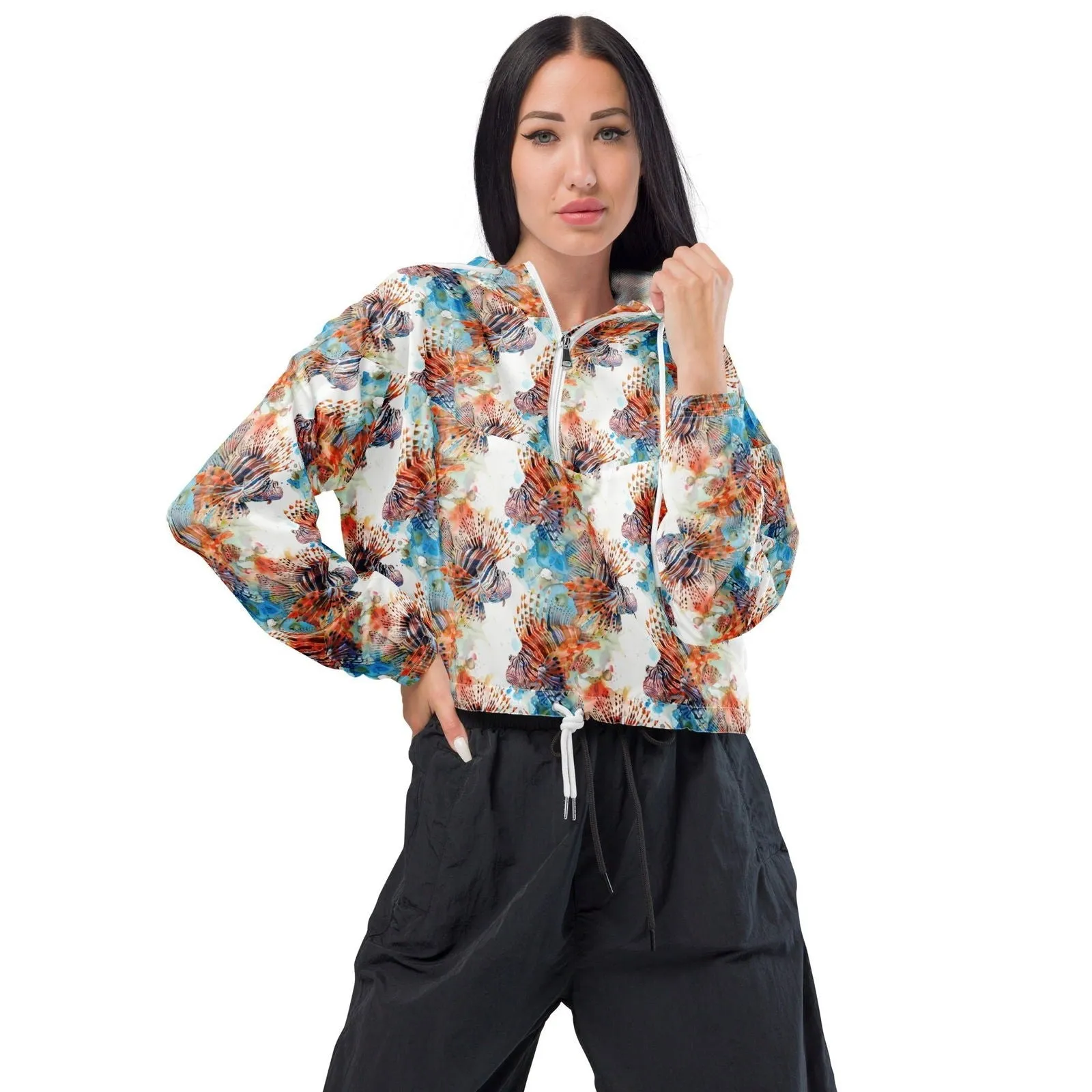 Invasive Lionfish Women’s cropped Windbreaker