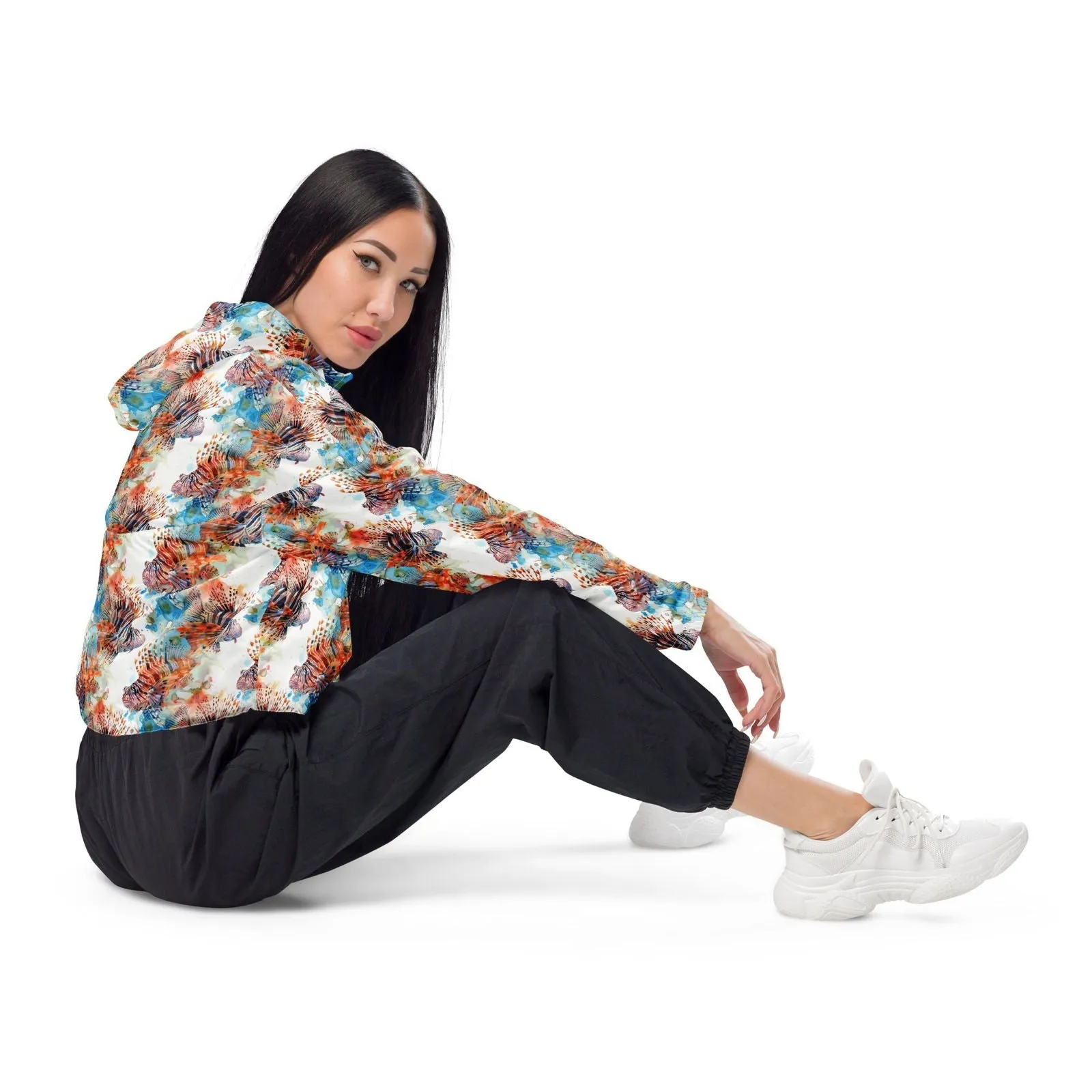 Invasive Lionfish Women’s cropped Windbreaker