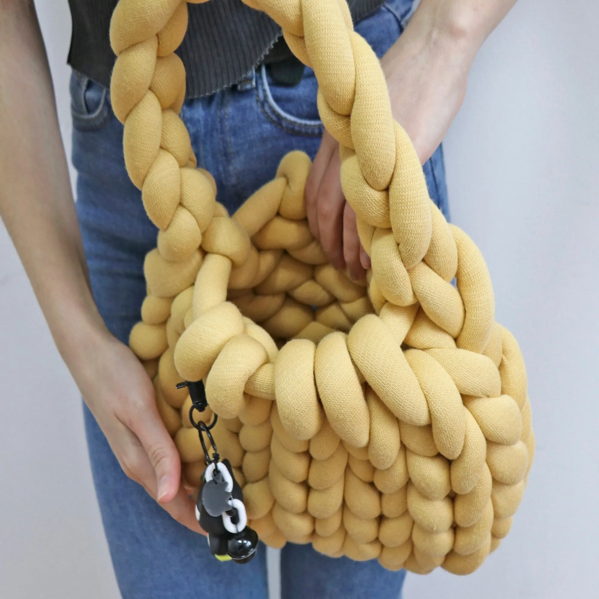 Knitting 10 Minutes Purse pattern, US standard terms, Skill level beginner