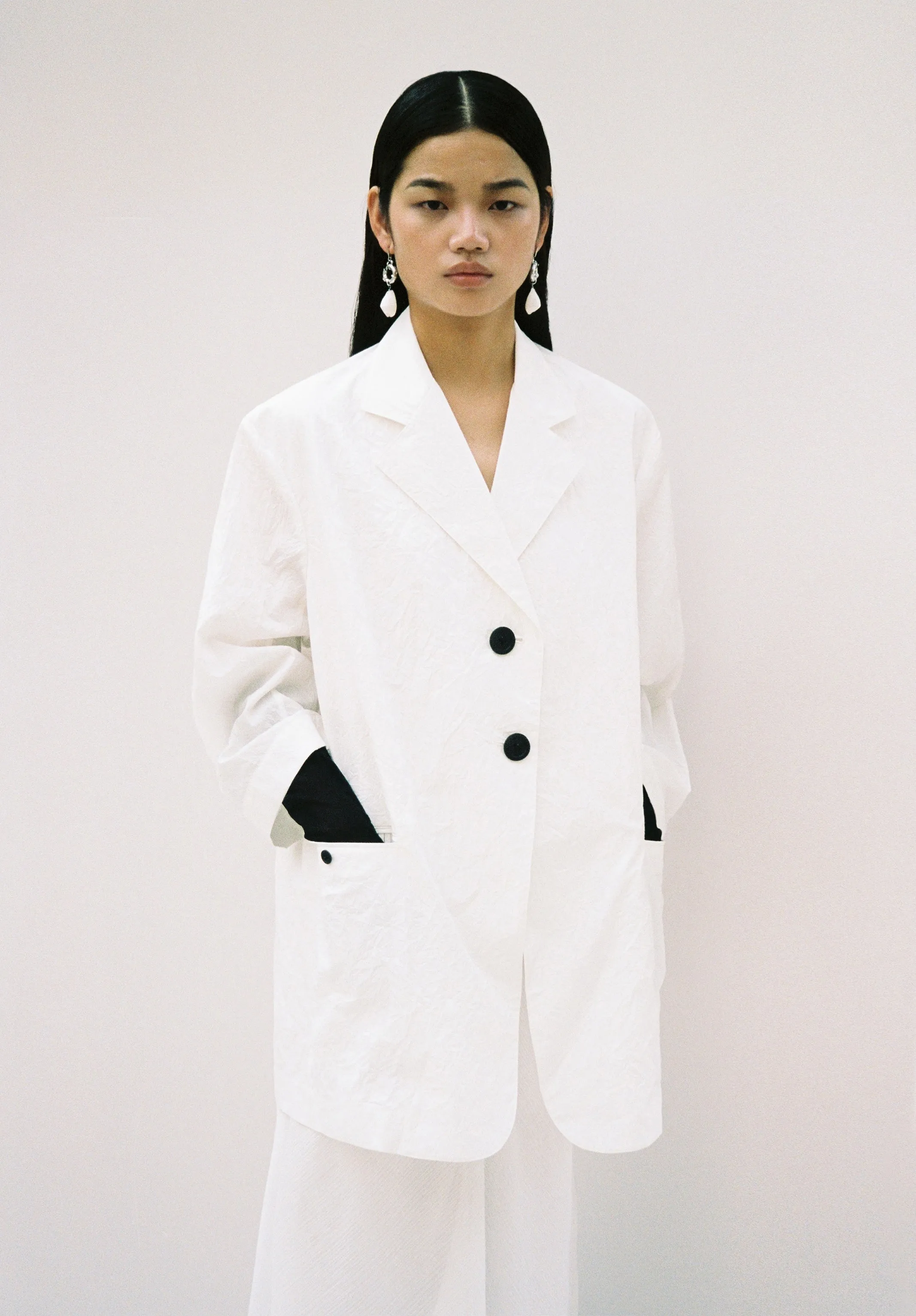 Oversize Crush Cotton Blazer