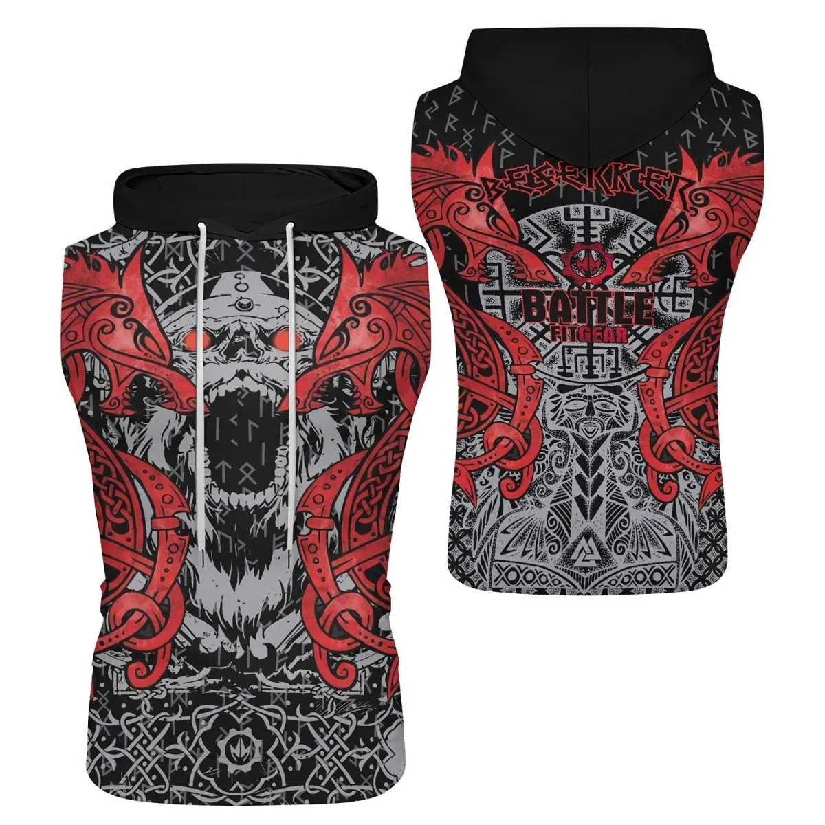 Rage Of Viking Berserker Sleeveless Pullover & Zip Hoodie