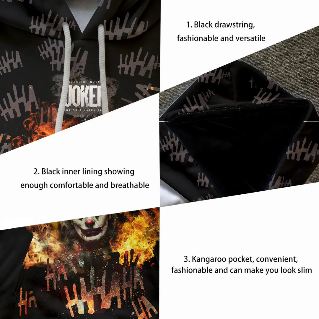 The Joker Put On A Happy Face Black Hoodie & Zip Hoodie