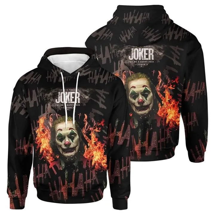 The Joker Put On A Happy Face Black Hoodie & Zip Hoodie