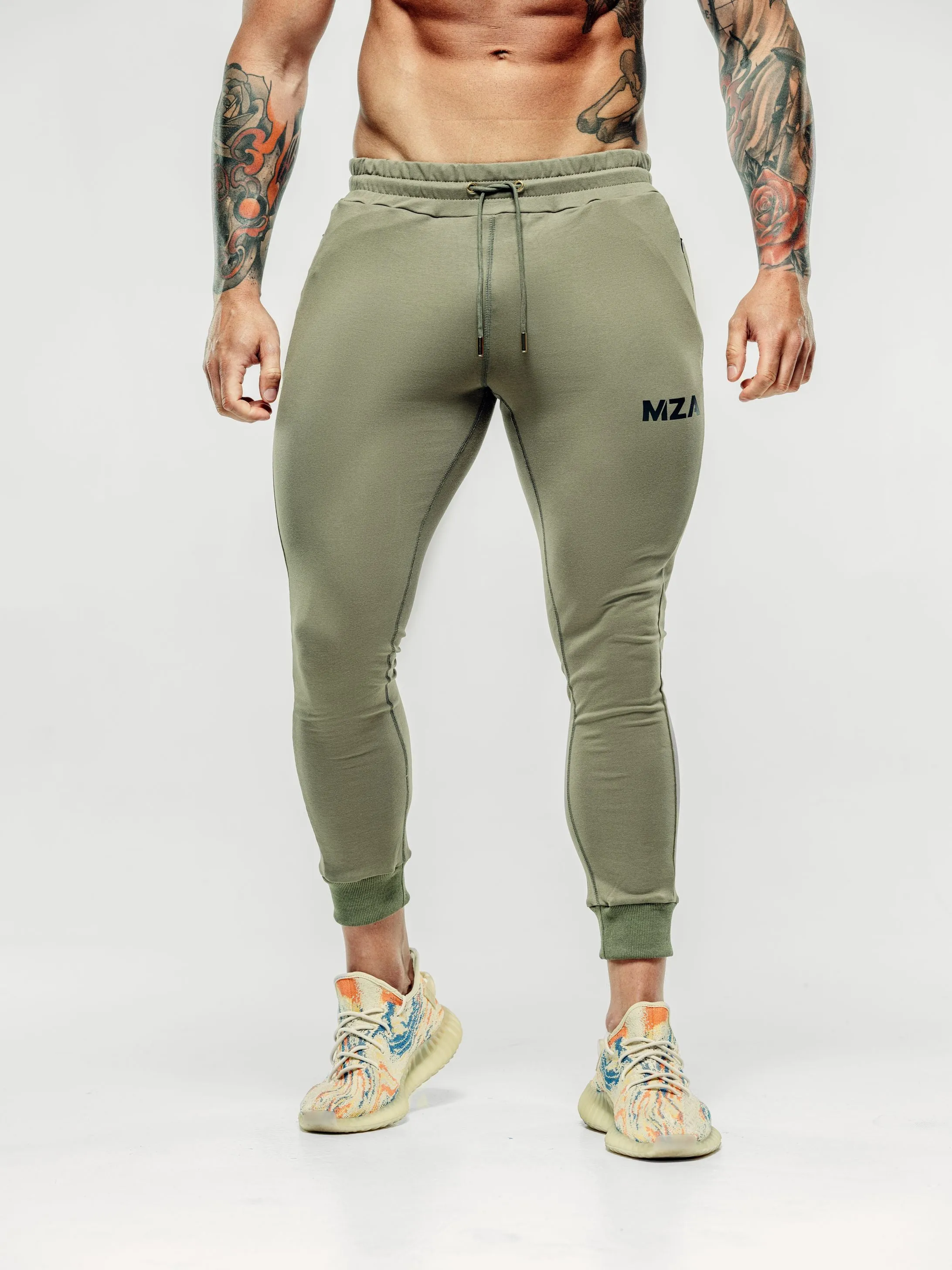 X FITTED WORKOUT JOGGERS  - KHAKI