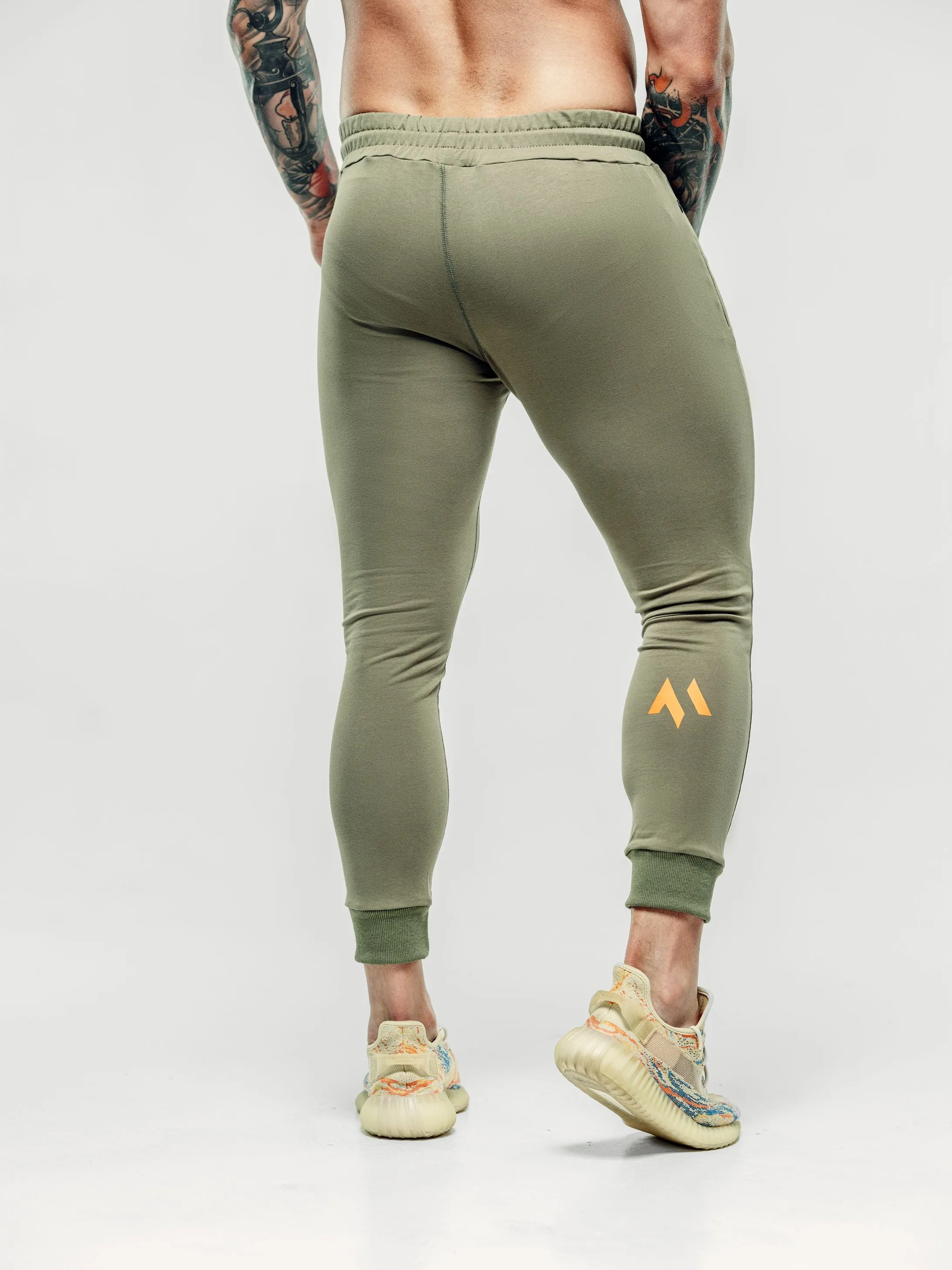 X FITTED WORKOUT JOGGERS  - KHAKI