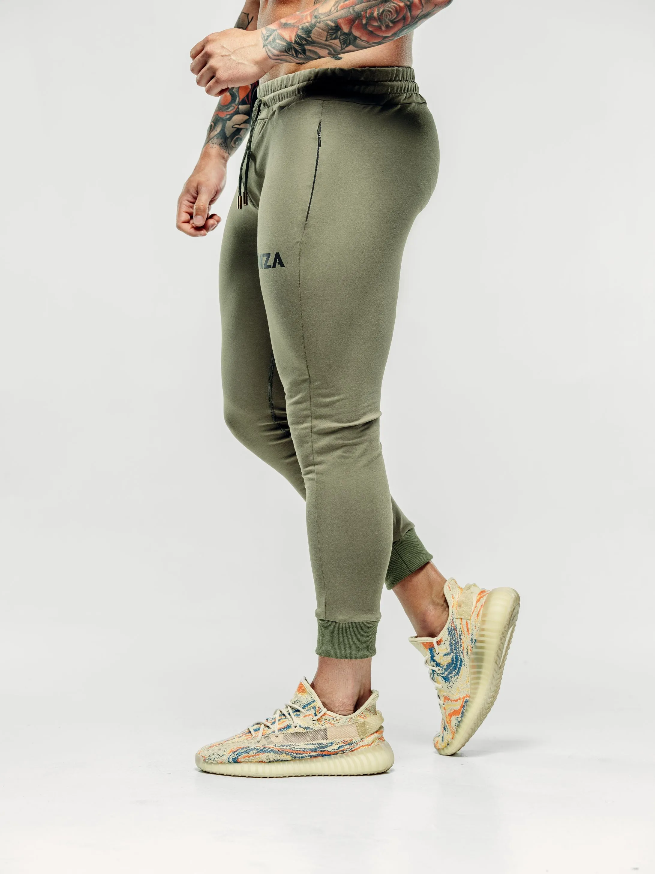 X FITTED WORKOUT JOGGERS  - KHAKI